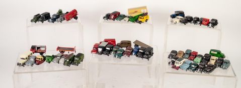 APPROXIMATELY FIFTY FIVE SMALL SCALE DIE CAST MODELS OF VINTAGE CARS AND VANS, mainly Oxford die