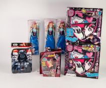 TWO IMC 'MONSTER HIGH - SOFT SECRET DIARIES', boxed; THREE MINT AND BOXED FROZEN FIGURES OF ANNA and