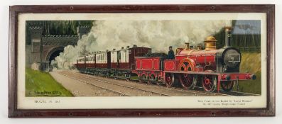 EIGHTEEN PRE WAR CHROMOLITHOGRAPHIC PRINTS OF STEAM TRAINS AND CARRIAGES, from the 'Travel