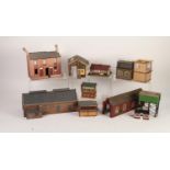 SELECTION OF CARDBOARD AND PLASTIC 'OO' SCALE STATION AND LINESIDE BUILDINGS, many kit built and