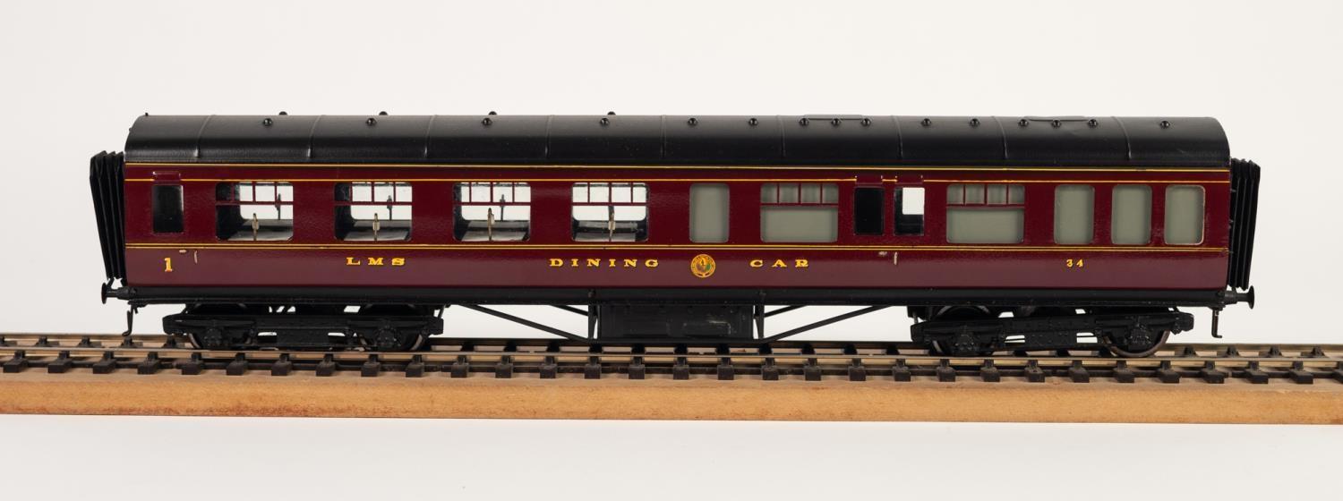 EXLEY TYPE K6 'O' GAUGE DINING CAR, in maroon L.M.S. livery, bears original metalic paper label,