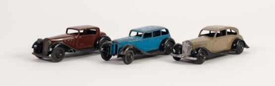 DINKY TOYS CIRCA 1947-50 HUMBER VOGUE NO. 36c dark brown and black, with ridged hubs (some chips,