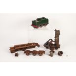 STEEL SCRATCH BUILT 'O' GAUGE SIX WHEEL TENDER IN GREEN LIVERY, with copper pipework for