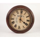 LATE 19th CENTURY OAK CASED CIRCULAR WALL CLOCK FOR MANCHESTER, SOUTH JUNCTION AND ALTRINCHAM