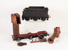 PARTIALLY MADE UP 2 1/2" GAUGE LIVE STEAM 0-6-0 LOCOMOTIVE  AND TENDER, the six wheel tender (almost