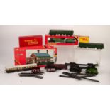 THREE 0-6-0 TANK LOCOMOTIVES moulded plastic by Wrenn, Hornby, Hornby Dublo and Triang, (varying