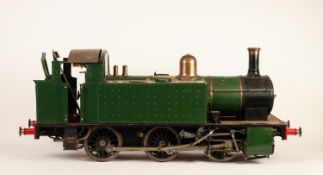 SCRATCH BUILT 5" GAUGE COAL FIRED LIVE STEAM MODEL OF AN 0-6-0 TANK LOCOMOTIVE, in green livery,