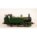 SCRATCH BUILT 5" GAUGE COAL FIRED LIVE STEAM MODEL OF AN 0-6-0 TANK LOCOMOTIVE, in green livery,