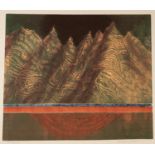 NORMAN JAQUES (1922-2014) TWO COLOUR PRINTS ?The Badlands?, signed and titled 15? x 17 ¾? (38cm x