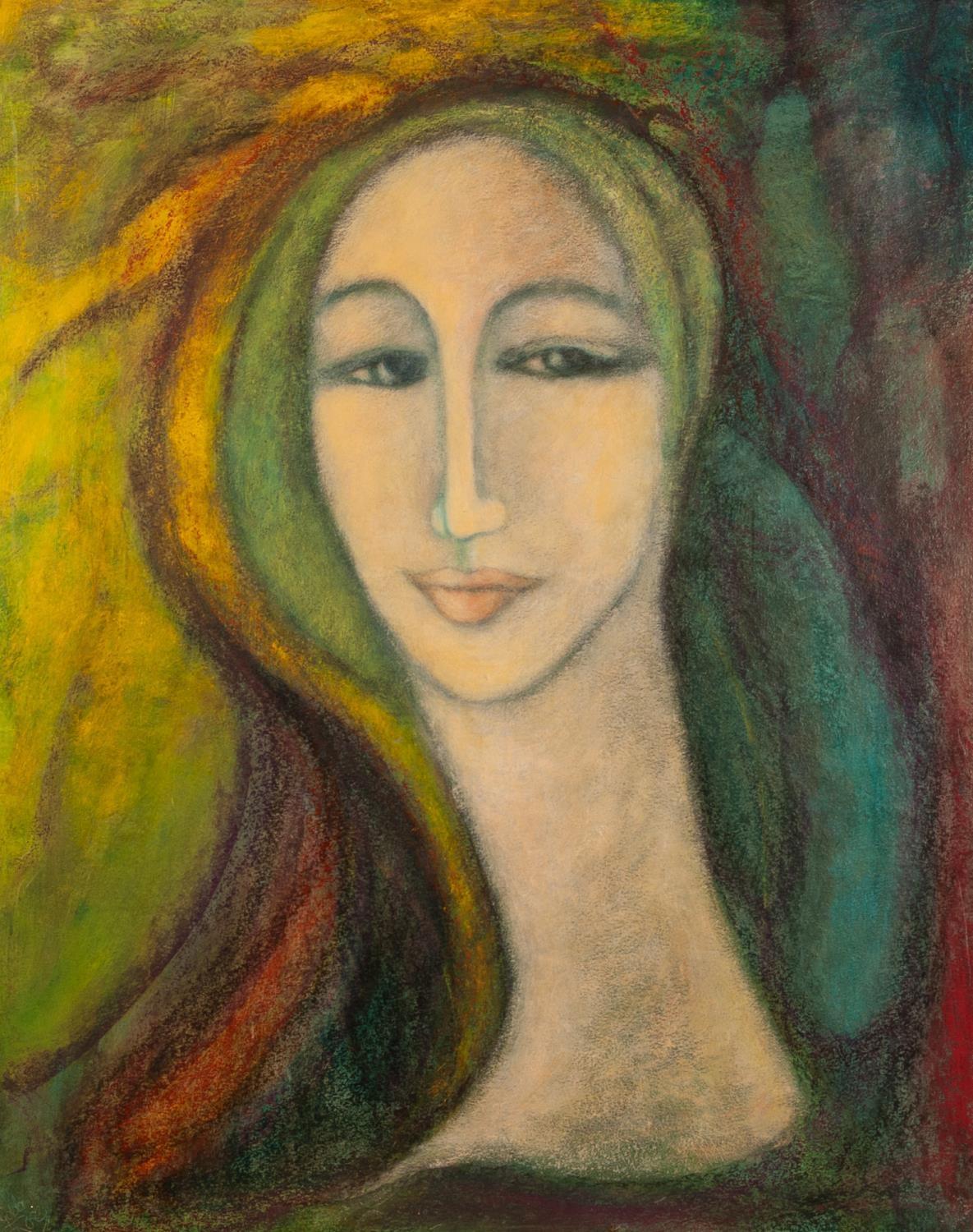 GOLDA ROSE (1921-2016) MIXED MEDIA ON BOARD Head of a Woman Unsigned 25? x 20? (63.5cm x 50.8cm)