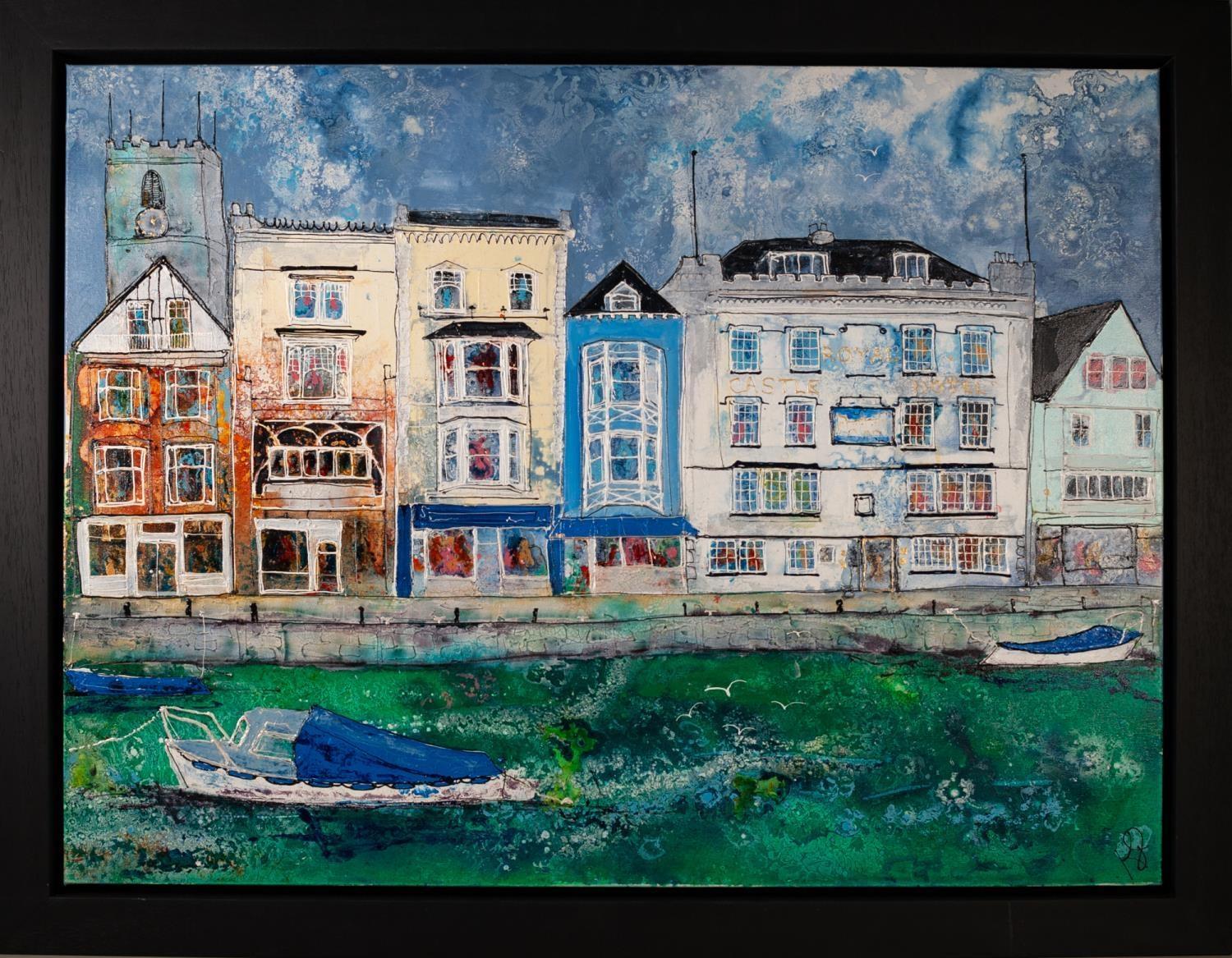 KATHARINE DOVE (TWENTIETH/ TWENTY FIRST CENTURY) MIXED MEDIA ON CANVAS ?Inner Harbour, Dartmouth? - Image 2 of 2