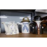 THREE J & C MARTIN POTTERY NOVELTY TEAPOTS FOR THE TEA COUNCIL