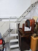 ALUMINIUM EXTENSION LADDER AND A SMALL STEP LADDER (2)