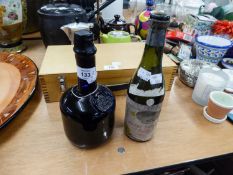 BOTTLE OF PORT WINE ?? AND A MOUNT PLEASANT VINTAGE BOTTLE (OPEN/EMPTY) (2)