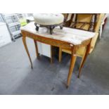 LOUIS XVI STYLE MARBLE TOPPED HALL TABLE WITH ORMOLU MOUNTS