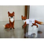 TWO BESWICK CHINA MODELS OF FOXES (2)