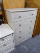 ALSTONS FURNITURE, IPSWICH, CARVED LIMED OAK CHEST OF TWO SHORT AND FOUR LONG DRAWERS