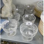 A SET OF FOUR CUT GLASS SUNDAE DISHES, ANOTHER SET OF FOUR AND TWO OTHERS (10)