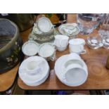 COALPORT LEAF MOULDED WHITE CHINA ?COUNTRY WARE? TEA SERVICE OF 19 PIECES FOR SIX PERSONS, AND AN