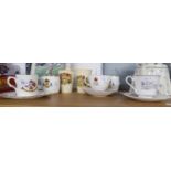 TWO GEORGE V JUBILEE BEAKERS AND EIGHT PIECES OF ROYAL COMMEMORATIVE CHINA