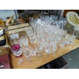 BOXED 'REIDEL' SET OF 11 DRINKING GLASSES, 13 LARGE WINE GLASSES, SOME REIDEL AND OTHERS, SIGNED,