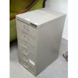 GREY METAL SMALL SIX TIER FILING DRAWER