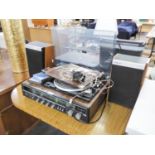 ALBA TABLE TOP MUSIC CENTRE AND A PAIR OF FIDELITY LOUDSPEAKERS, 12? HIGH