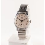 SMITHS 'ASTRAL' (made in England), GENT'S STAINLESS STEEL VINTAGE WRISTWATCH with 15 jewel movement,