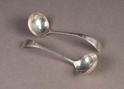 PAIR OF SILVER SAUCE LADLES BY EDWARD VINERS, 4 ¾? (12cm) long, Sheffield 1952, 2oz, (2)