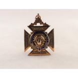 9ct GOLD AND BLUE ENAMELLED MEDALLION for the Royal Antidiluvian Order of Buffaloes, Chester