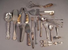 MIXED LOT OF ELECTROPLATED CUTLERY, to include: ASPARAGUS TONGS, HORS D?OEUVRES KNIVES AND FORKS,