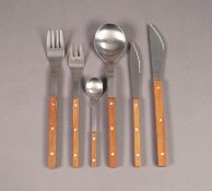 STYLISH FORTY TWO PIECE 1970?s MONO, GERMAN TABLE SERVICE OF CUTLERY FOR SIX PERSONS, with