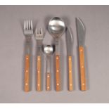 STYLISH FORTY TWO PIECE 1970?s MONO, GERMAN TABLE SERVICE OF CUTLERY FOR SIX PERSONS, with