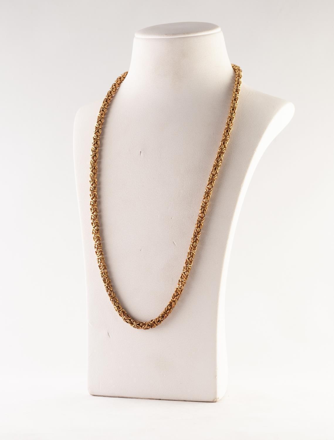 9ct GOLD MULTI-LINK ROPE CHAIN NECKLACE, with ring clasp, 23 1/2in (60cm) long, 25.6 gms