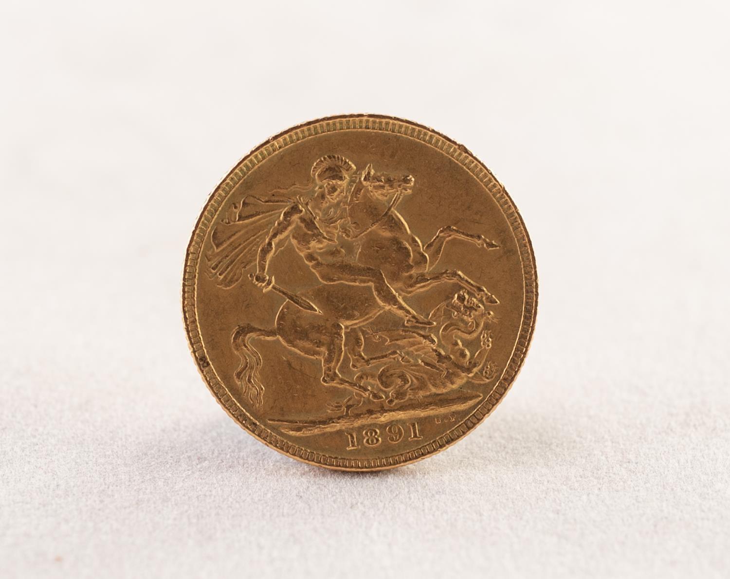 VICTORIA GOLD FULL SOVEREIGN, dated 1891 (F)