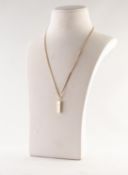 9ct GOLD CHAIN NECKLACE with small 9ct GOLD INGOT PENDANT, 7.2 gms