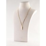 9ct GOLD CHAIN NECKLACE with small 9ct GOLD INGOT PENDANT, 7.2 gms