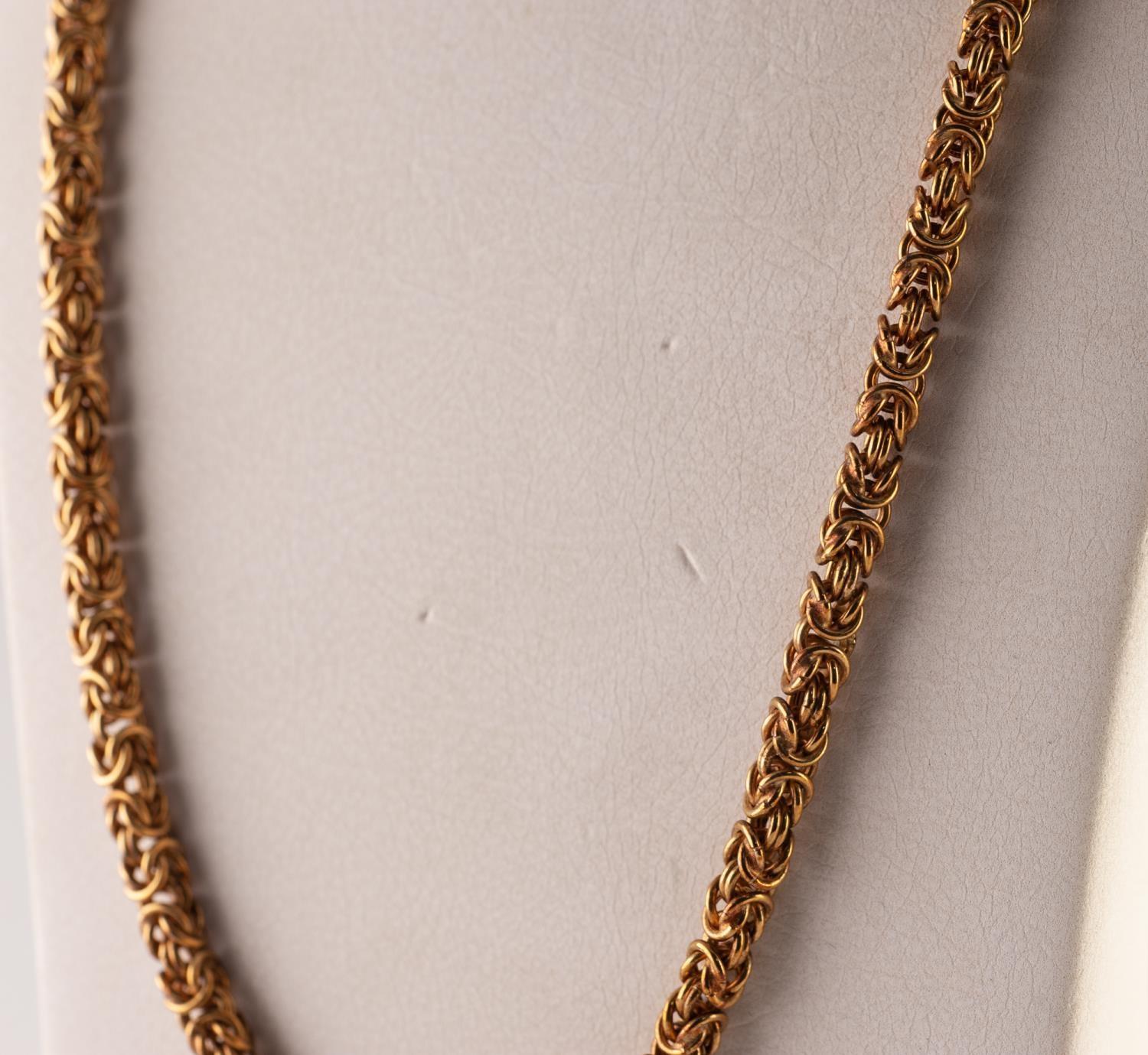 9ct GOLD MULTI-LINK ROPE CHAIN NECKLACE, with ring clasp, 23 1/2in (60cm) long, 25.6 gms - Image 2 of 3