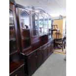 REGENCY MAHOGANY DINING ROOM SUITE OF 8 PIECES, VIZ 6 CHAIRS (4+2), A DOUBLE PEDESTAL DINING TABLE