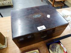 NINETEENTH CENTURY ROSEWOOD SEWING BOX (A.F.)