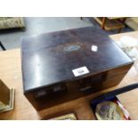 NINETEENTH CENTURY ROSEWOOD SEWING BOX (A.F.)