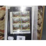 BLOCK OF SIX MINT GB STAMPS, LOWRY PICTORIAL, ONE SHILLING AND SIX PENCE EACH, SIGNED IN THE