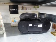 SONY CD 'BOOMBOX' PORTABLE RADIO AND CD PLAYER, BOXED