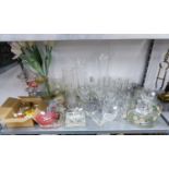 STEM WINE GLASSES AND TUMBLERS AND SUNDRY GLASSWARES, VARIOUS