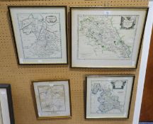 TWO ROB MODERN MAPS 'THE COUNTRY PALATINE OF LANCASTER', 'NORTHAMPTONSHIRE' AND TWO OTHERS (4)
