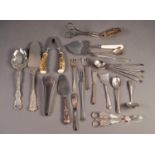 MIXED LOT OF ELECTROPLATED CUTLERY, to include: ASPARAGUS TONGS, HORS D?OEUVRES KNIVES AND FORKS,
