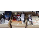 CONTENTS OF FOUR BOXES, TO INCLUDE; HANDBAGS, SHOES, PERFUMES, CHRISTMAS ITEMS (SOME UNOPENED