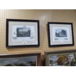 PAIR OF ETCHINGS 'WHITE MOUNTAINS' NELL HAMPSHIRE AND 'ALBANY FROM VAN RENSSELAERS' ISLAND'