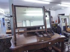 NINETEENTH CENTURY MAHOGANY TOILET MIRROR AND ANOTHER (A.F.)