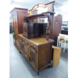 A CIRCA 1900's CARVED OAK MIRROR BACK SIDEBOARD